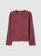 Long sleeve red T-shirt in pure cotton with regular fit_4