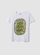 Regular fit white pure cotton T-shirt with print_0