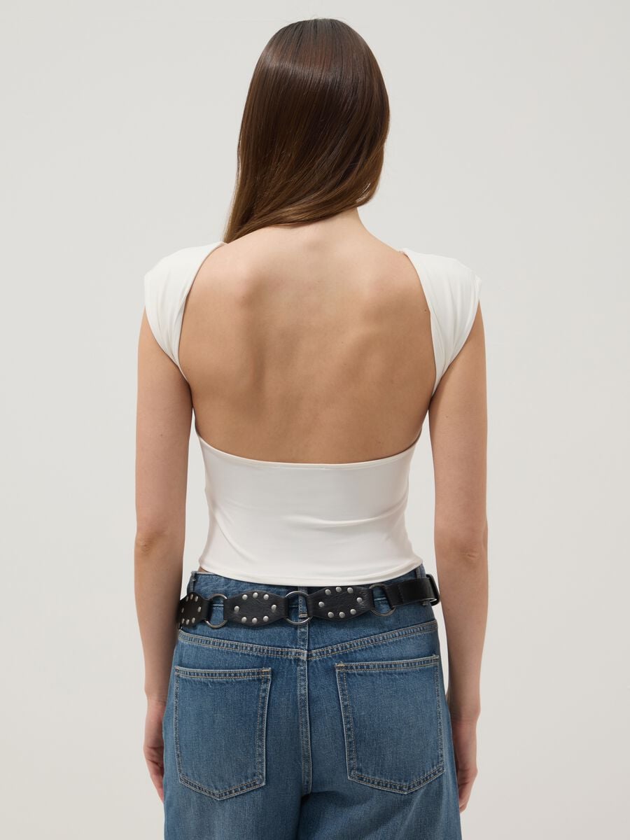 White stretch-fabric top_3