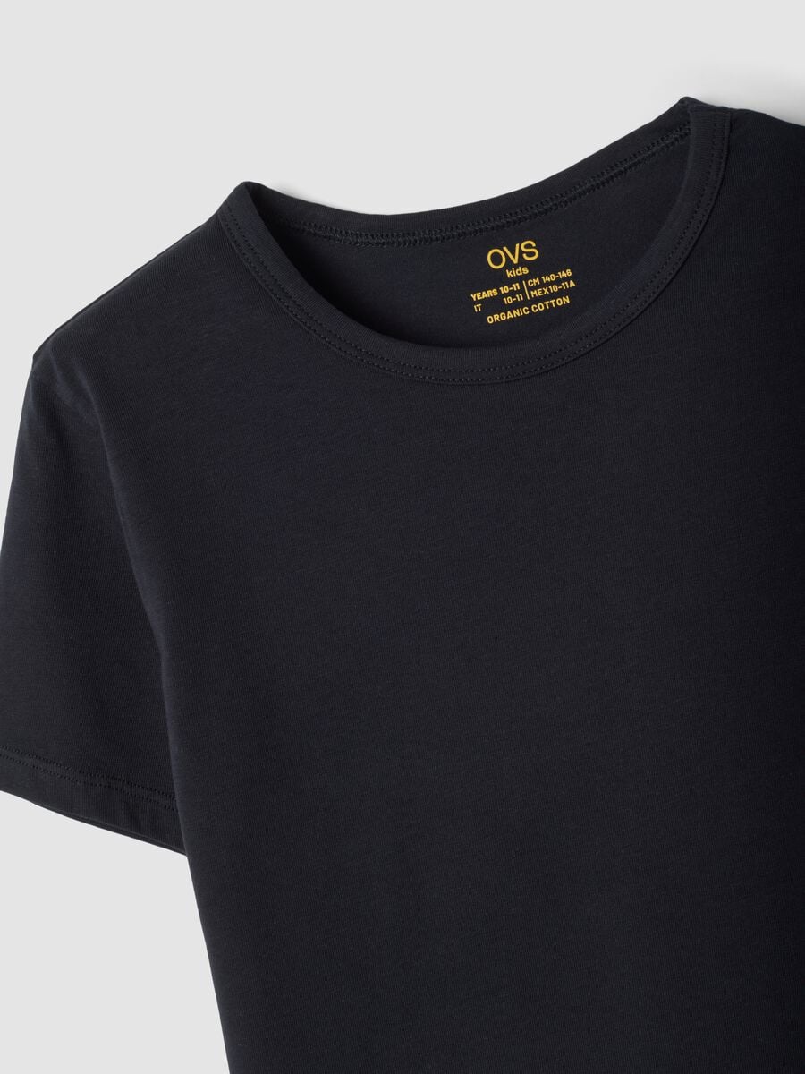2-pack black crew-neck T-shirts in stretch organic cotton_2