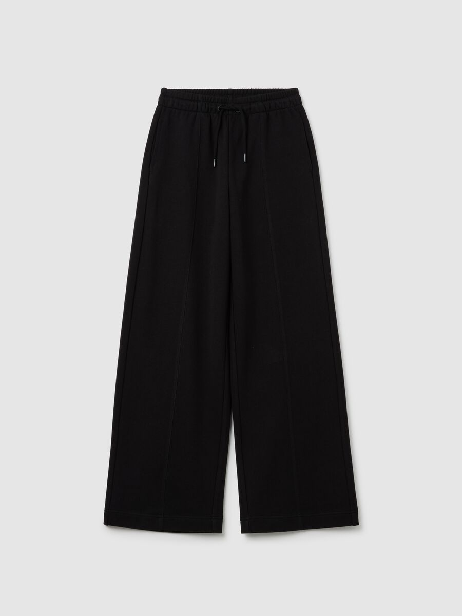 Girls' black cotton trousers regular fit_0