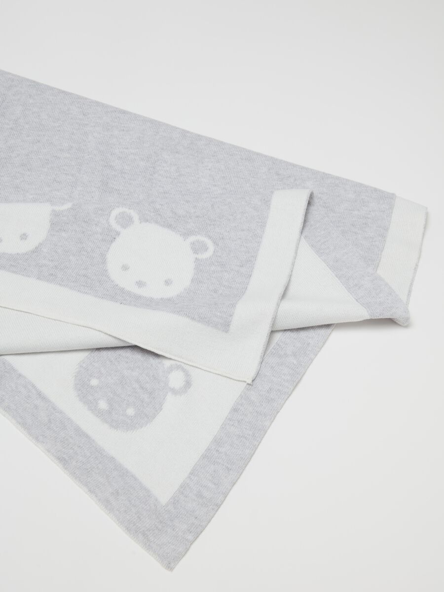 Cotton blanket with jacquard teddy bears design_2