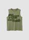 Green pure cotton oversized vest top_0
