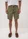 Green stretch cotton cargo Bermuda shorts_1