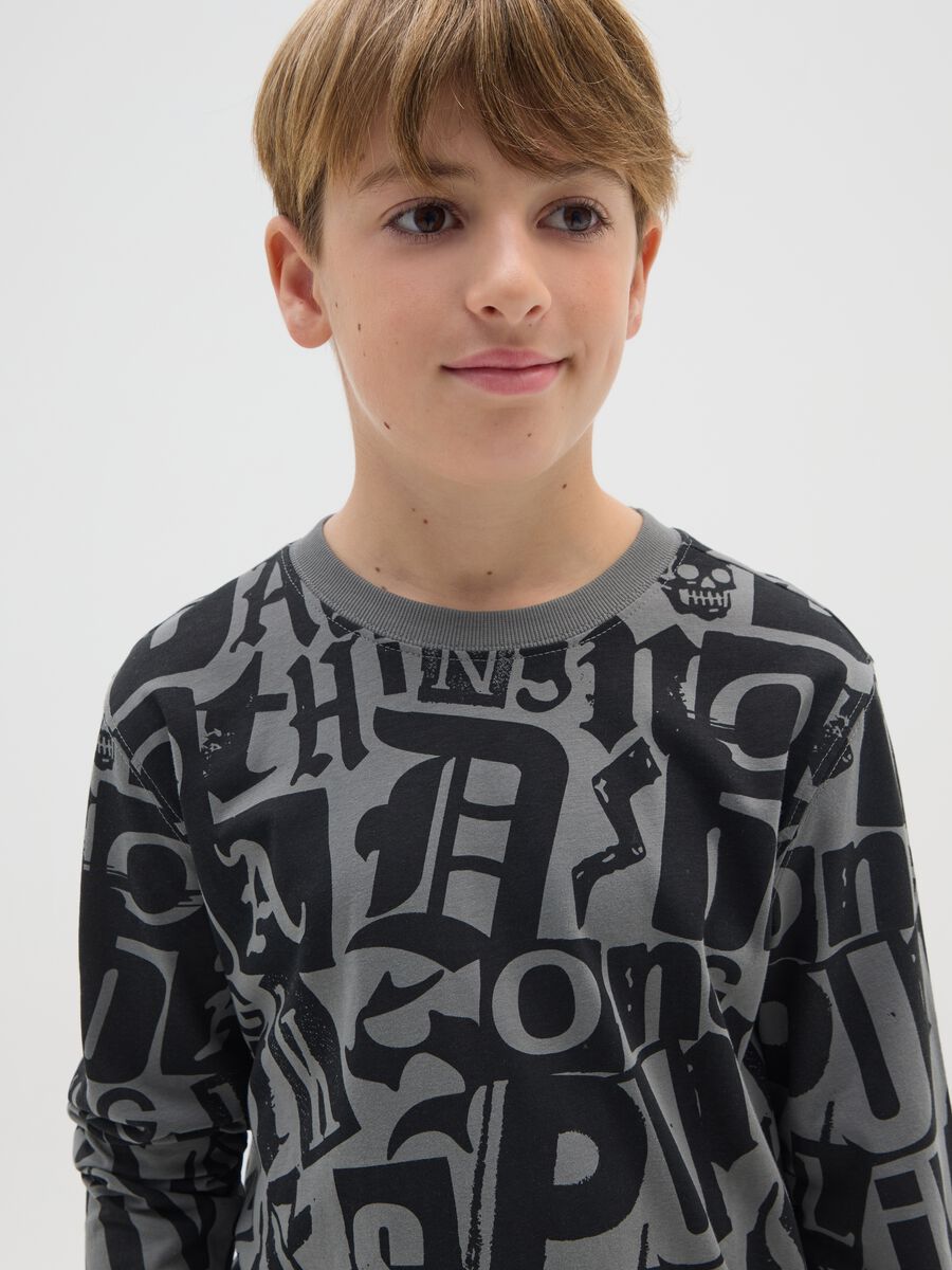 Boys' grey regular fit pure cotton T-shirt_2