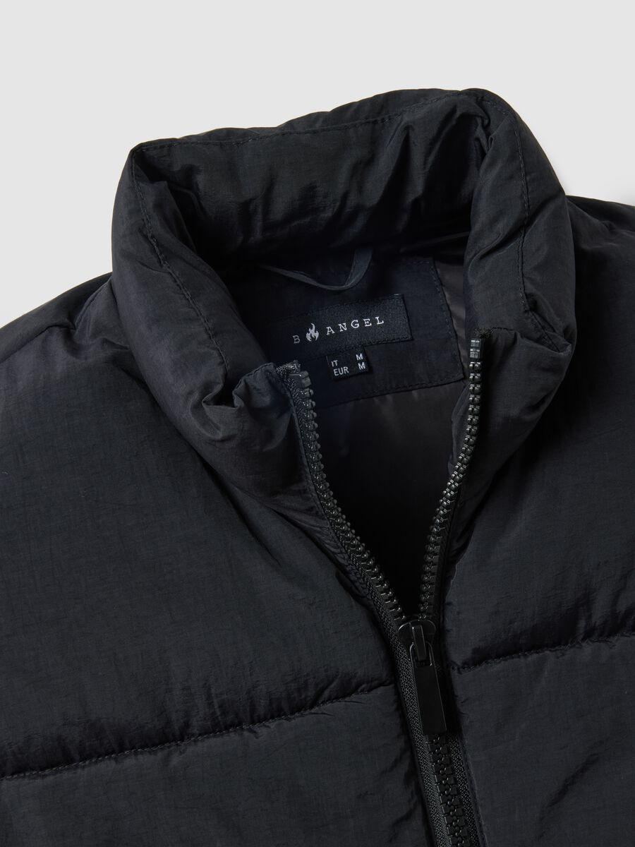 Black padded gilet regular fit with zip_5