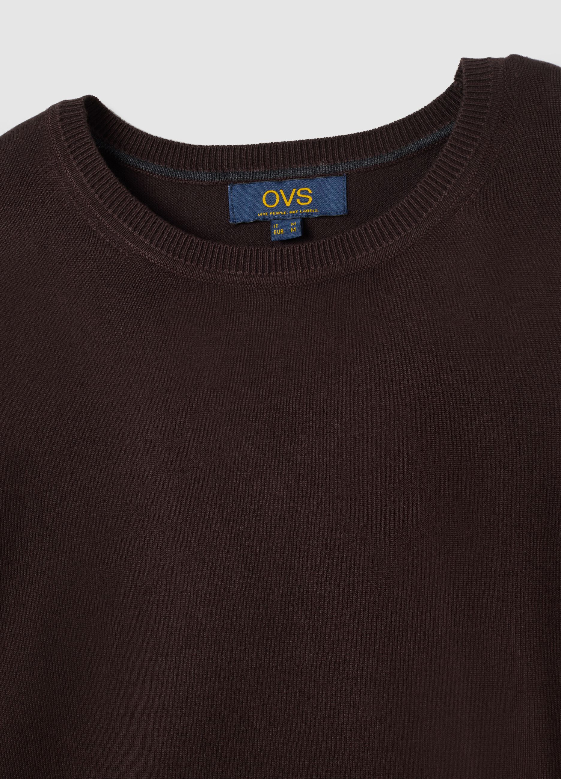 Brown viscose blend regular fit jumper