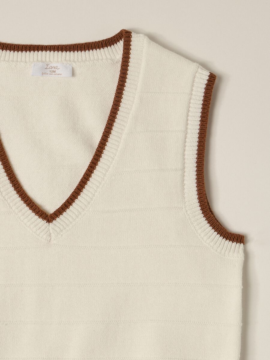 IANA newborn boy knit gilet in 100% cotton_2