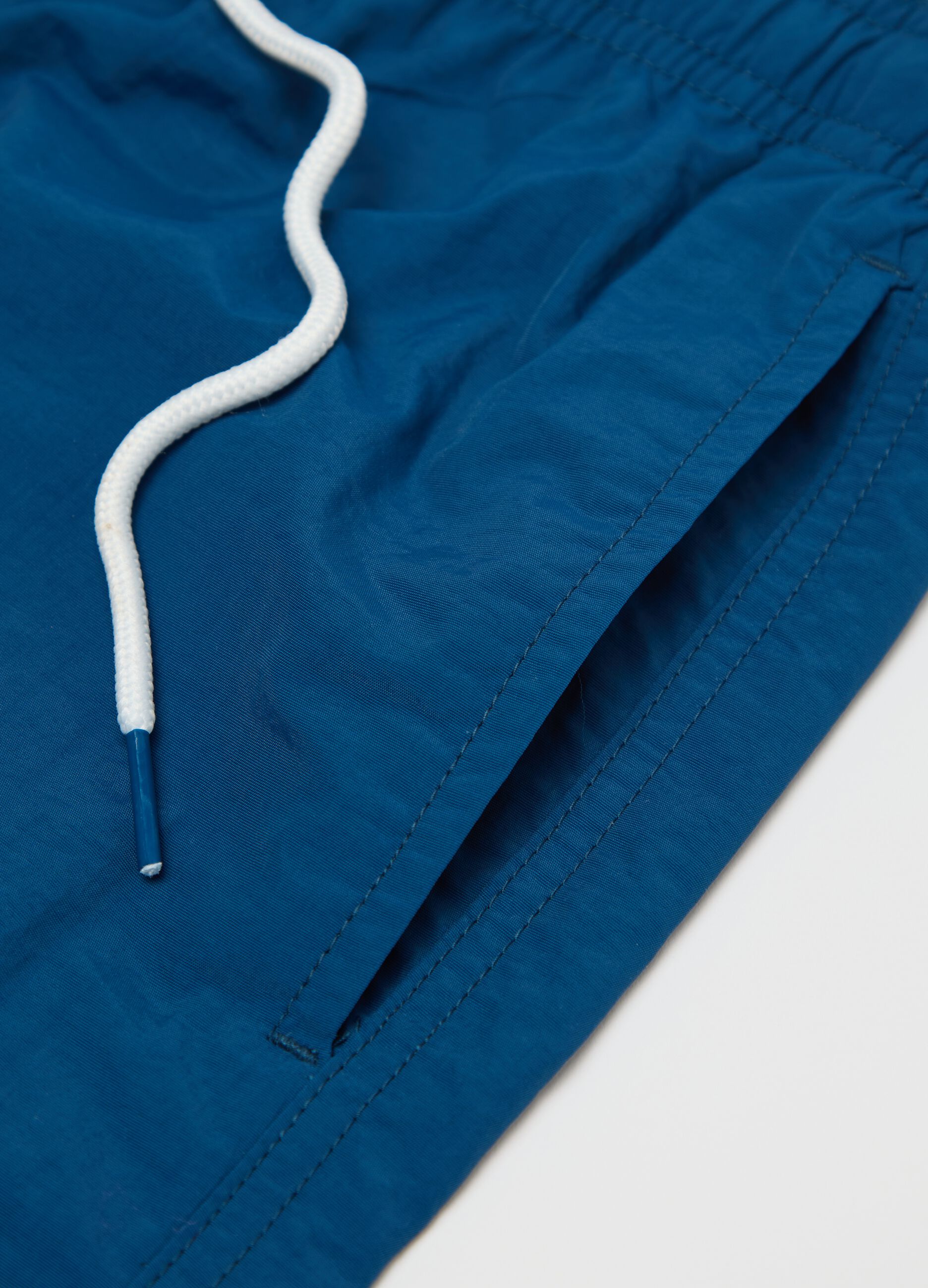 Blue beach boxers in mixed fabric