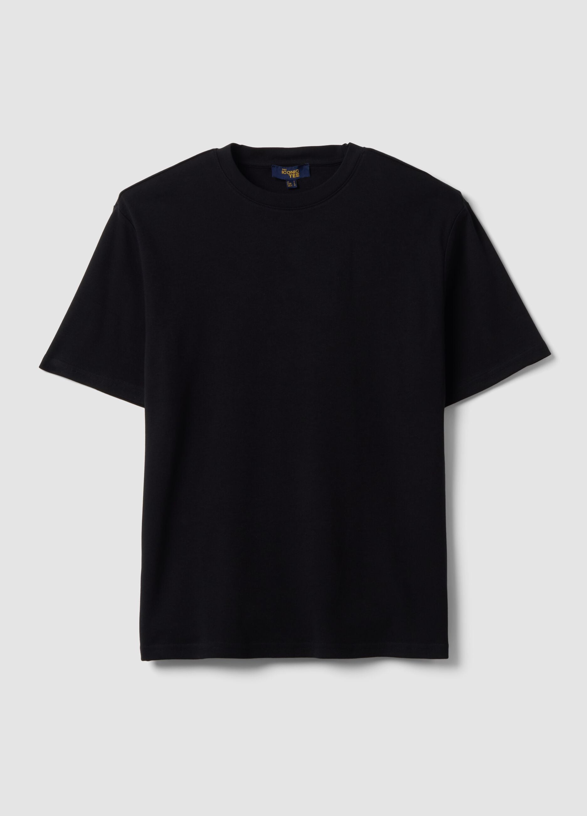 Black pure cotton short-sleeve T-shirt, relaxed fit