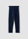 Blue pure cotton joggers with side stripes for boys_4