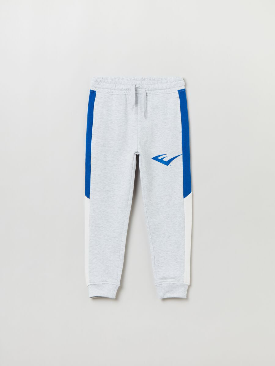 Joggers con stampa logo e bande bicolore_0