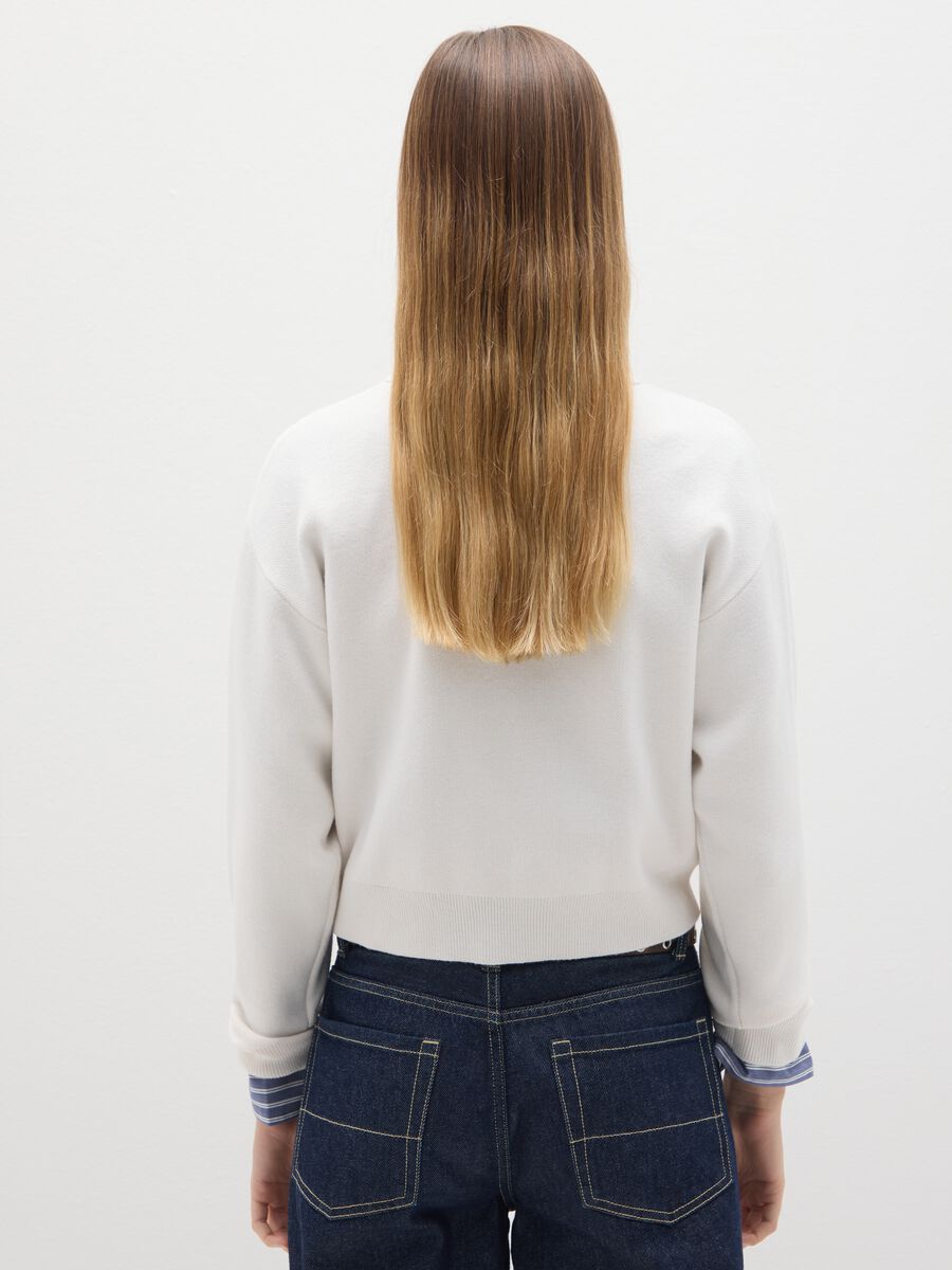 White Regular Fit Sweater_3