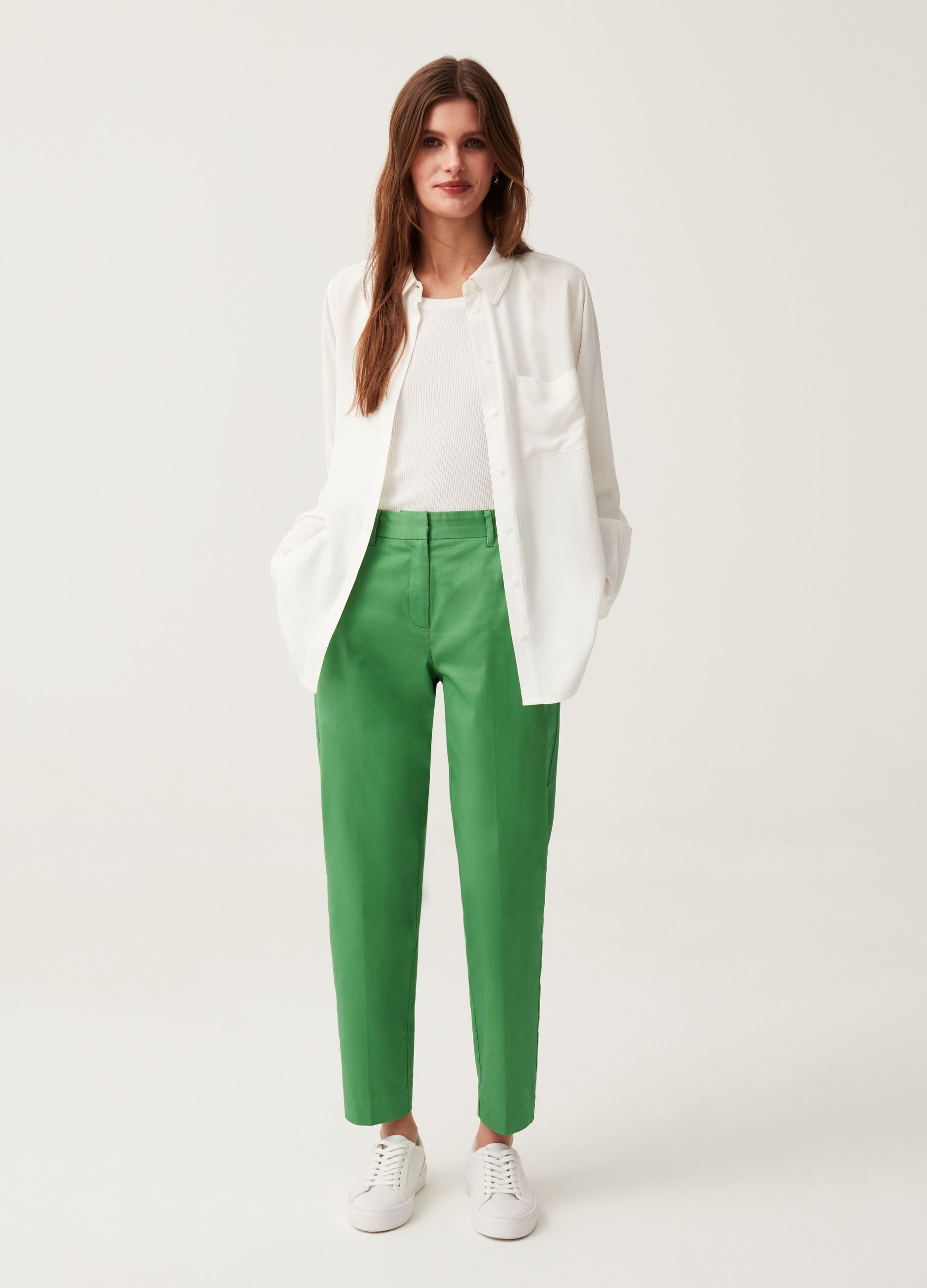 Pantaloni chino in cotone stretch