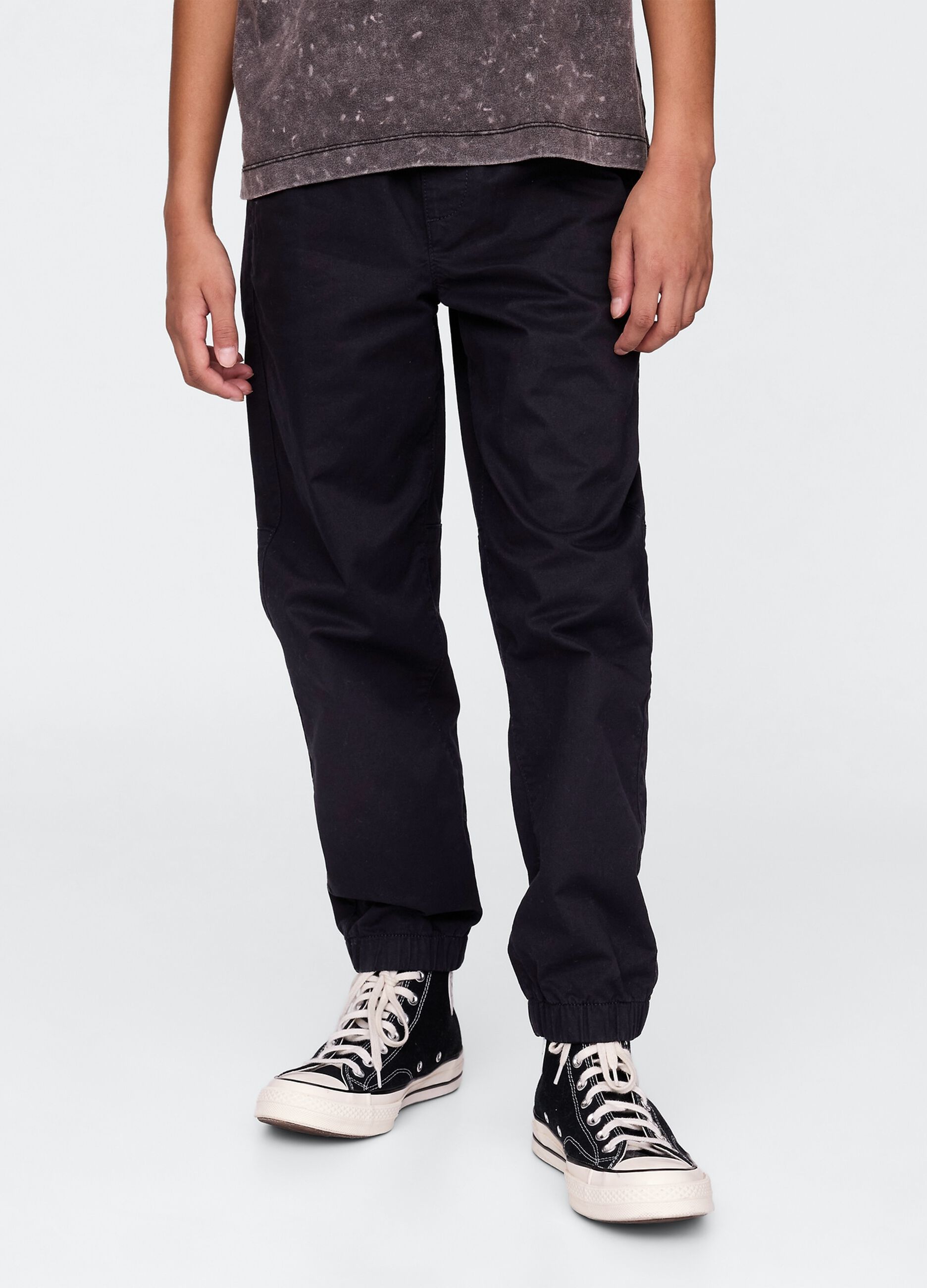 Pantaloni neri in cotone elasticizzato