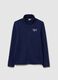 Blue zip-up high neck sweatshirt regular fit_4