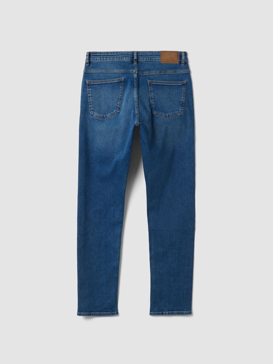 Jeans denim blu in cotone elasticizzato skinny fit_1