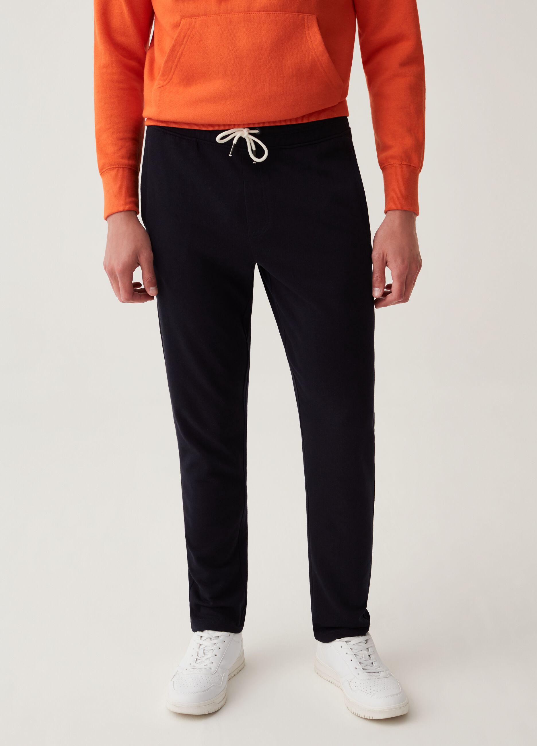 Joggers in French Terry con coulisse_1