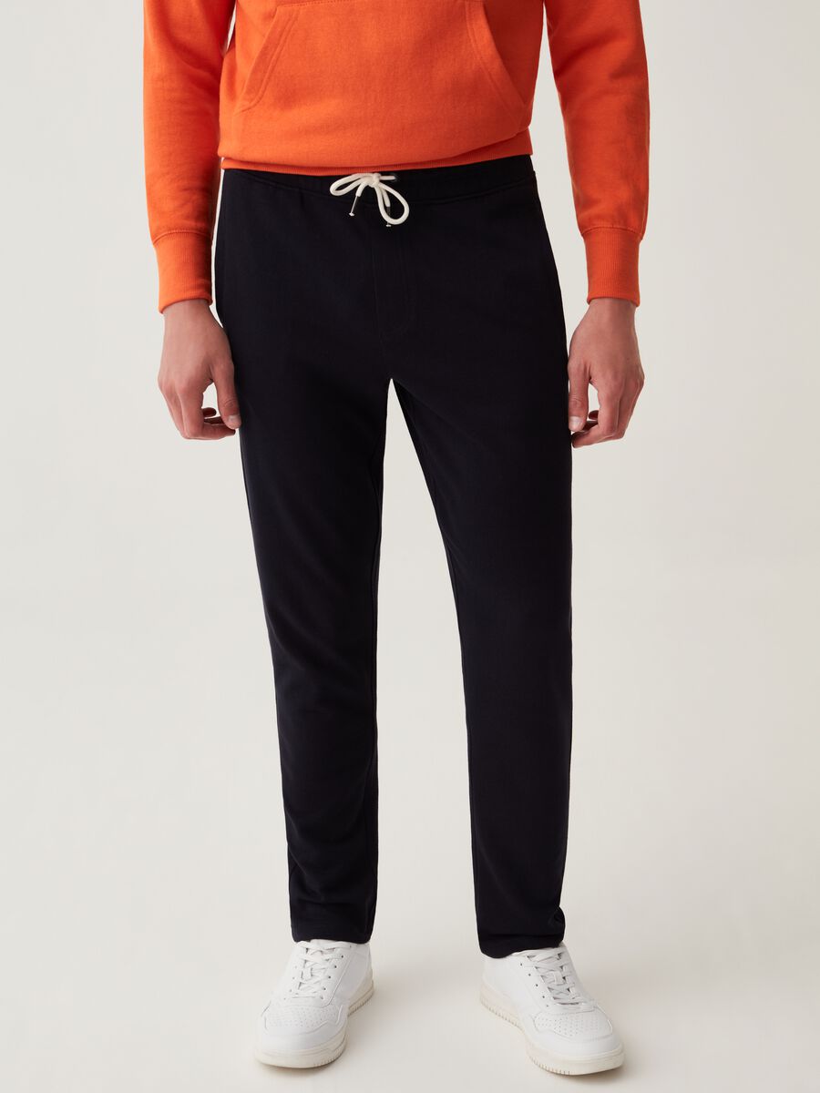 Joggers in French Terry con coulisse_1