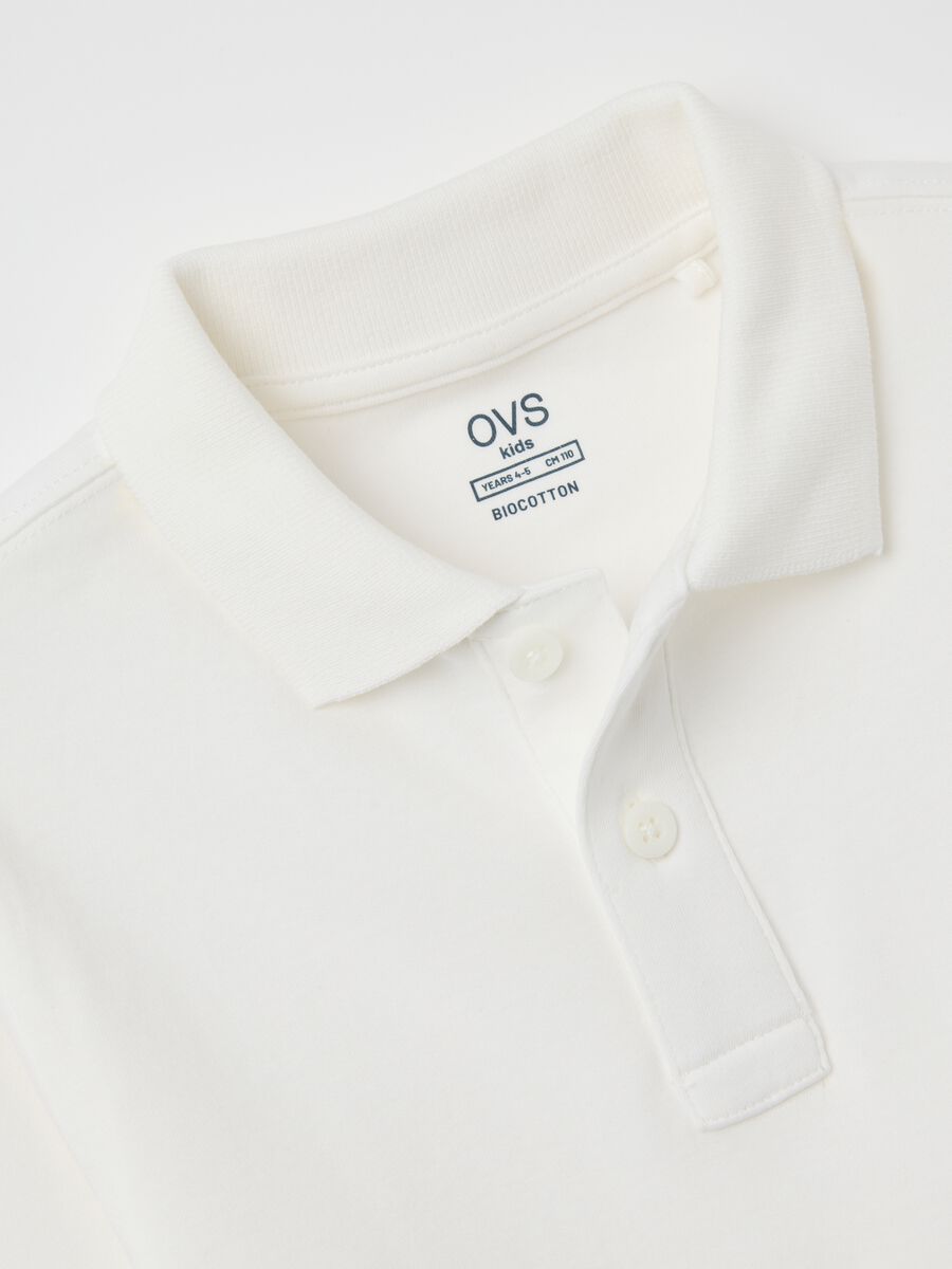 Polo da bambino in puro cotone bianca regular fit_2