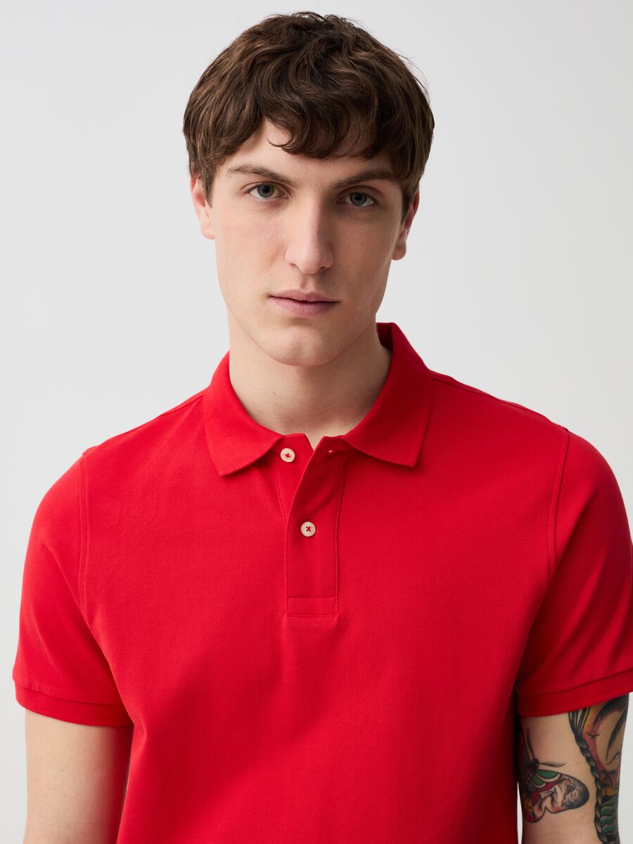 Organic cotton pique polo shirt_1