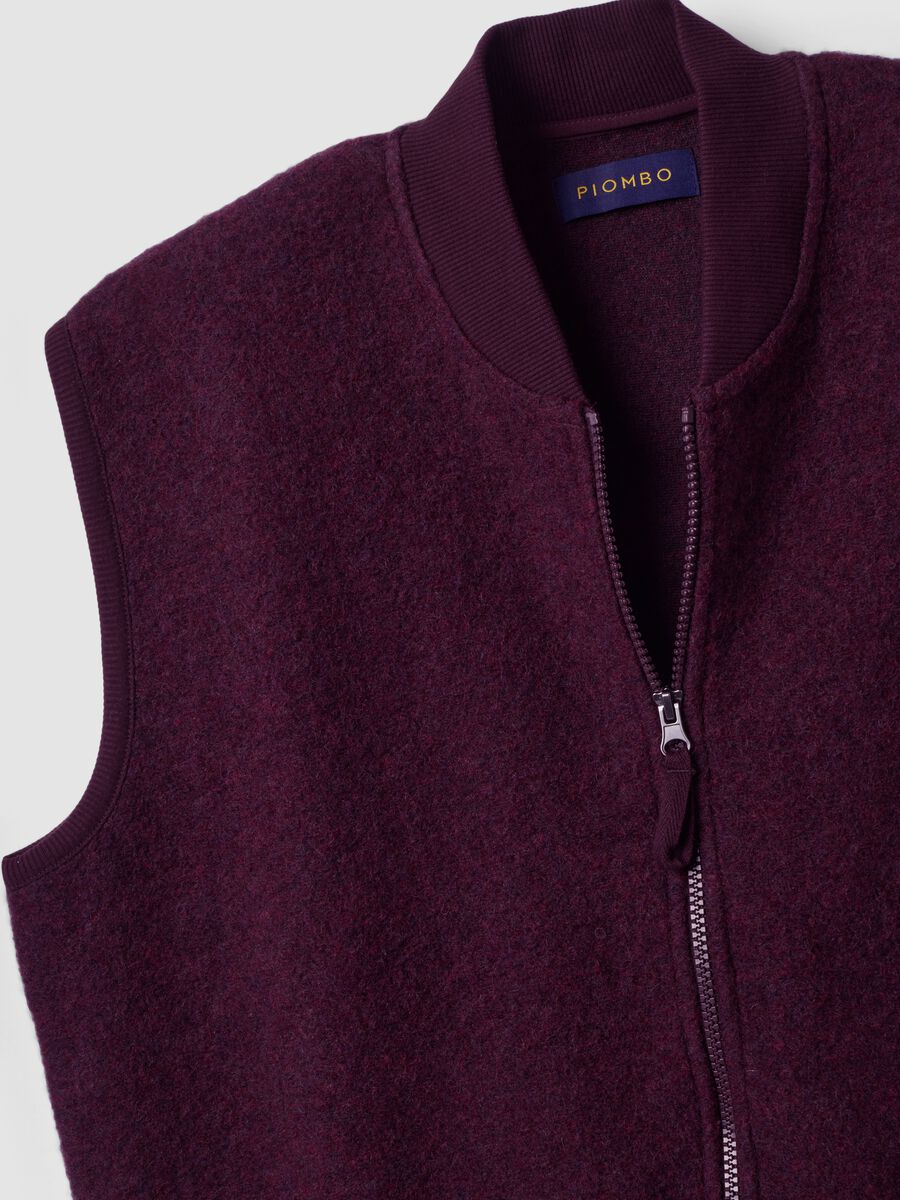 Purple wool-blend gilet with zip_5