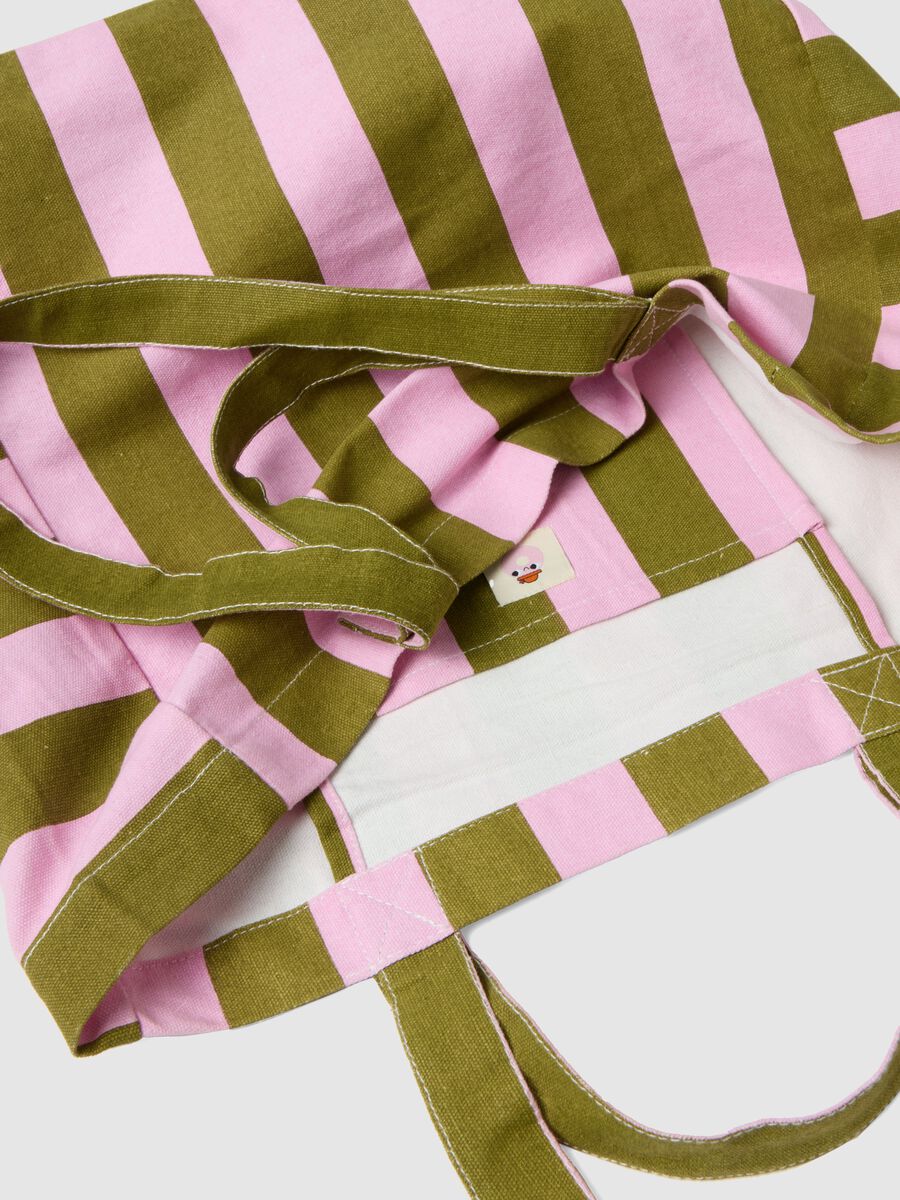 Pure cotton multicolour stripe bag with sturdy handles_2