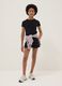 Girls&rsquo; black pure organic cotton shorts with elasticated waistband_0