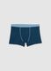 Blue stretch cotton regular fit boxer shorts for boys_0