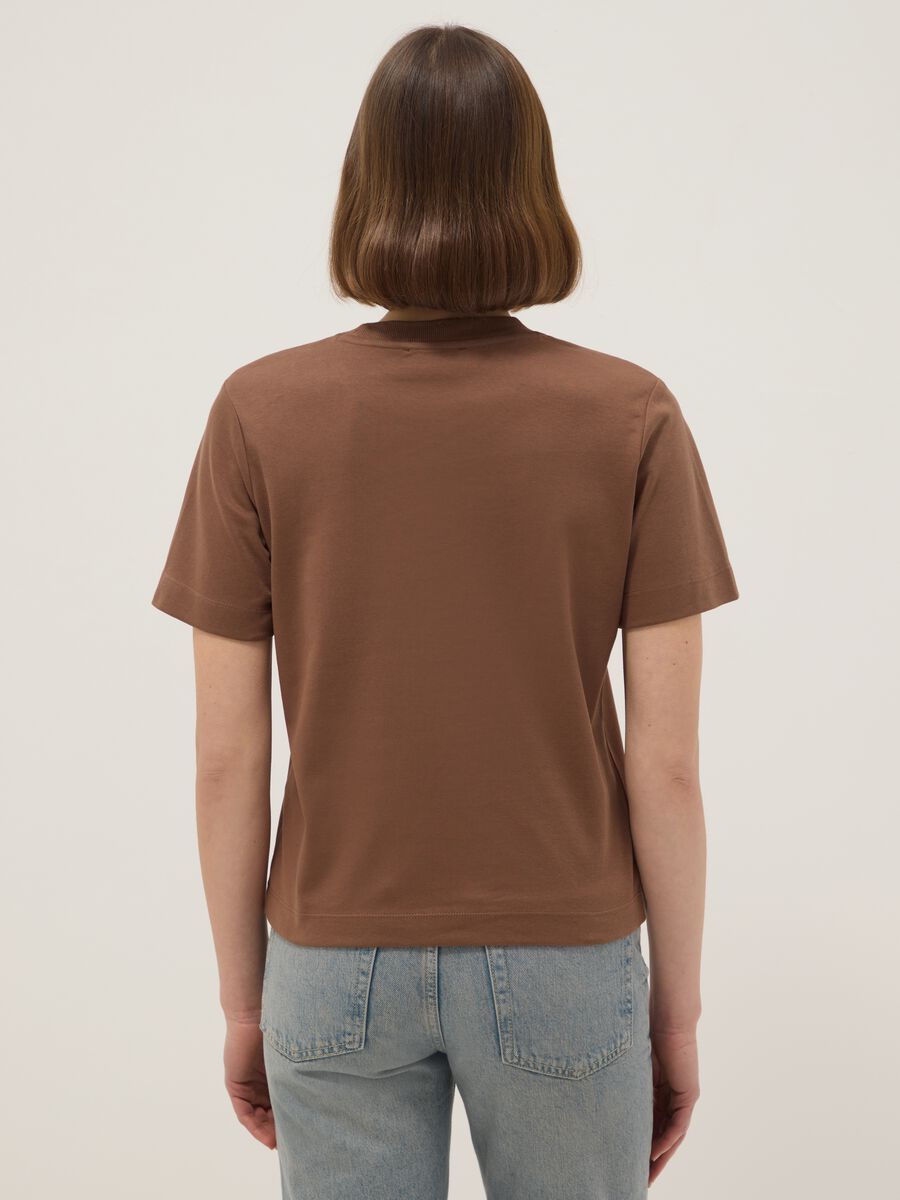 Brown pure cotton relaxed fit t-shirt_3