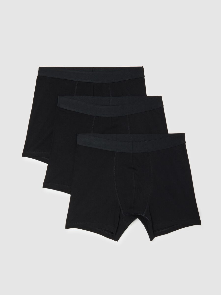 Regular fit black cotton stretch boxer tripack_4