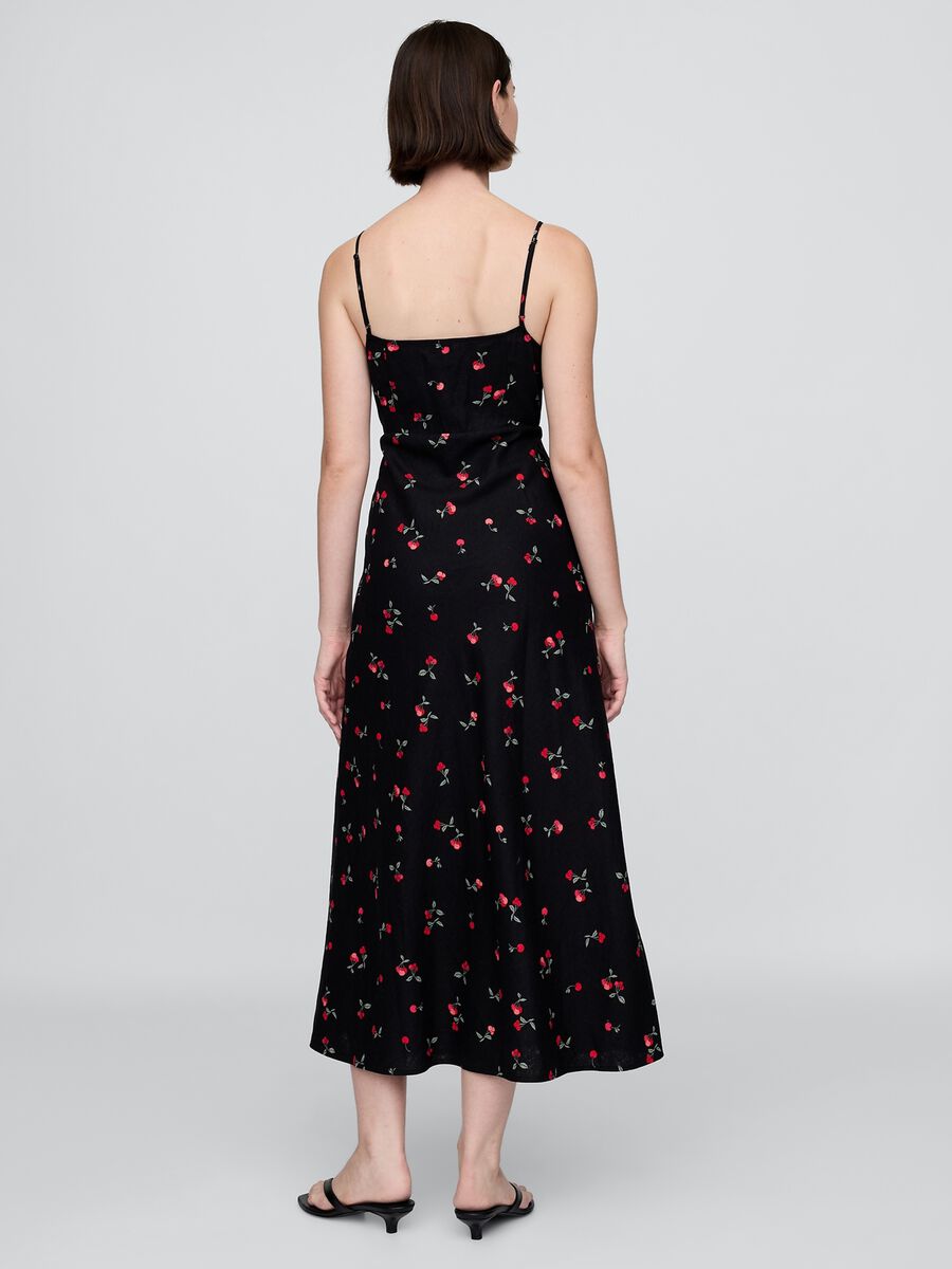 Black Long Dress with Floral Print_2