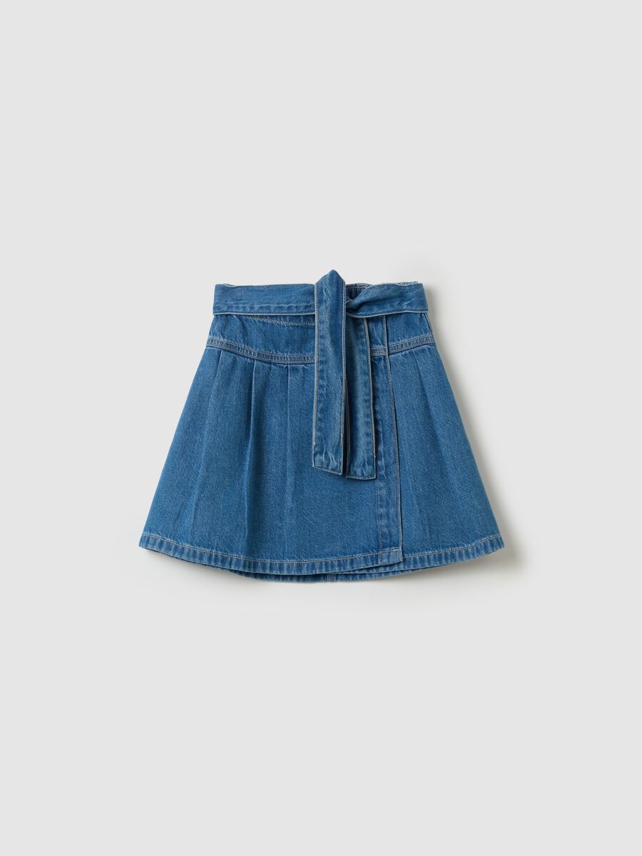 Denim skirt with belt_0