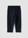 Blue stretch organic cotton leggings with bows for baby girl_0