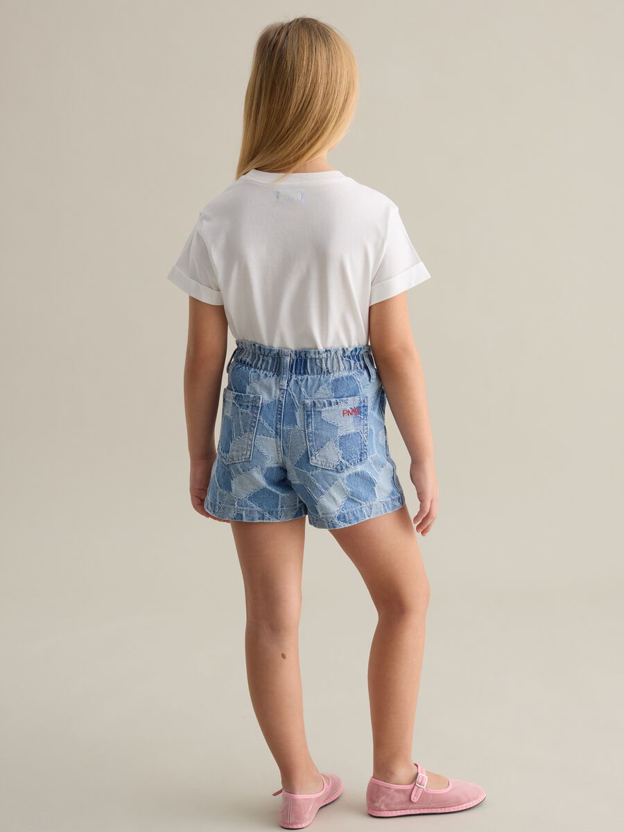Patchwork-effect shorts in denim_3