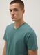 Green pure cotton V-neck regular fit T-shirt_0