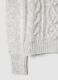 Grey regular fit sweater with cable knit pattern_5