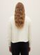 White regular fit sweater with jacquard pattern and vulcan collar_3
