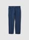 Blue stretch cotton regular fit trousers_4