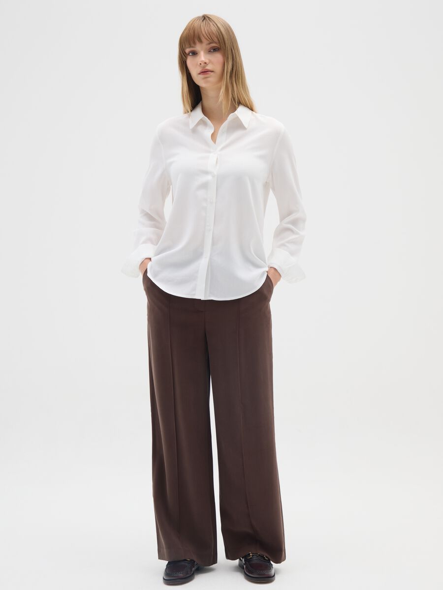 Pantaloni The Iconic Pants marroni a gamba larga_0