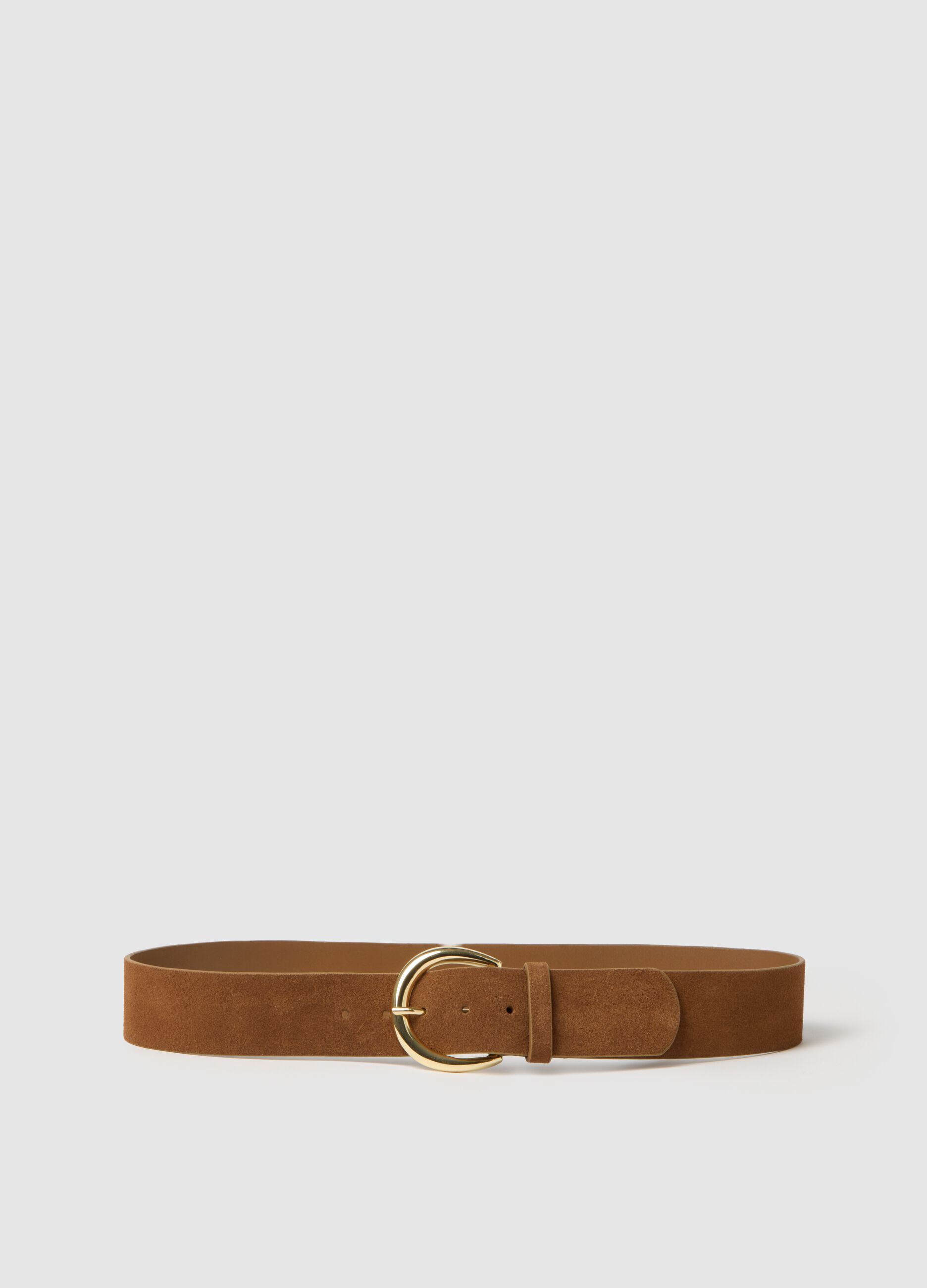 Cintura da donna in vera pelle marrone