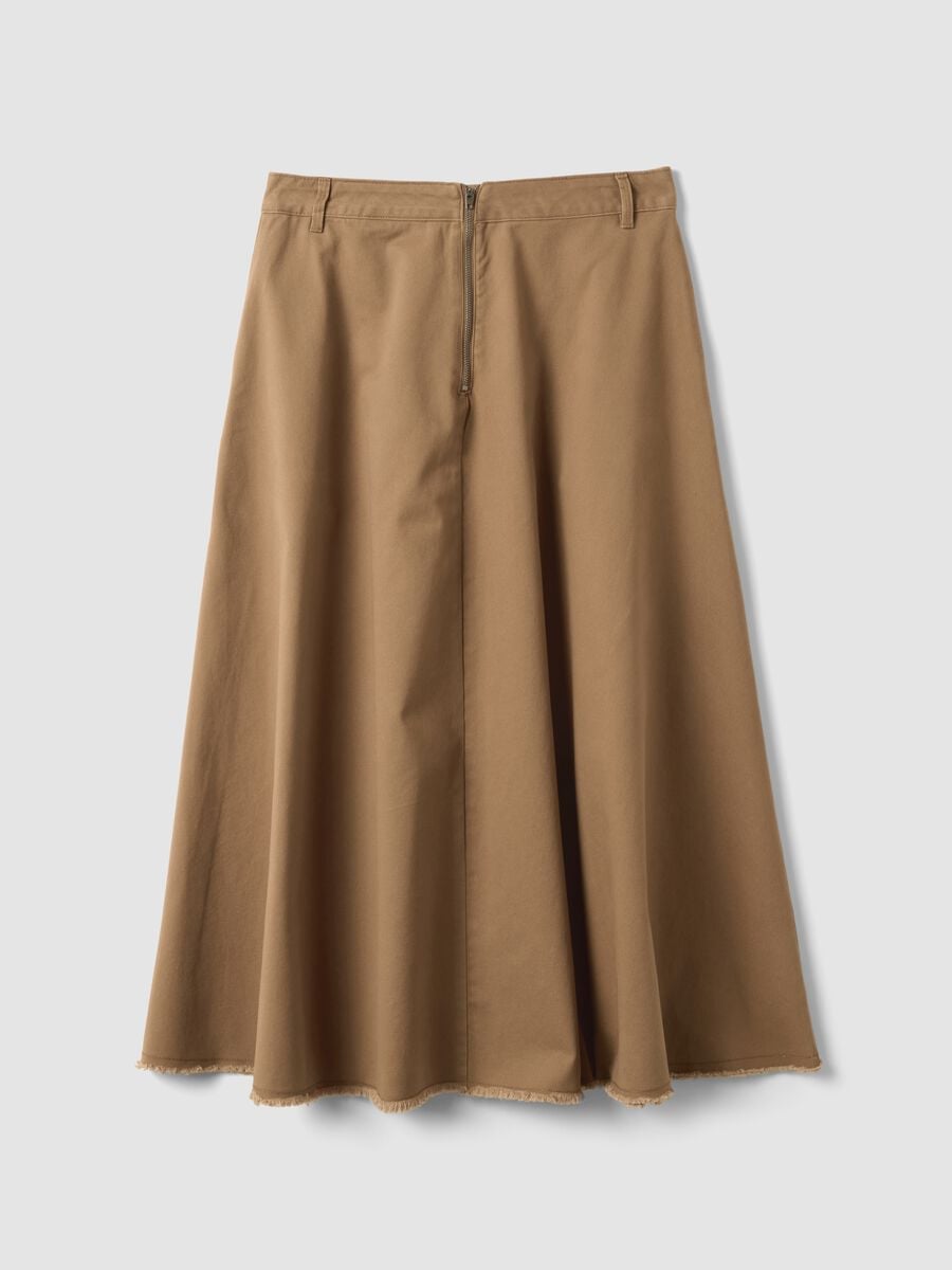 Brown midi skirt in pure cotton_6