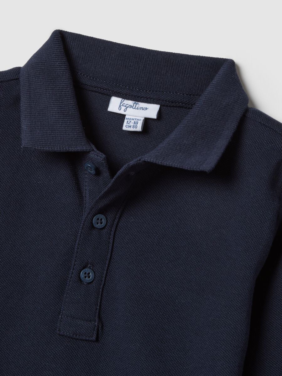 Blue pure cotton polo for toddler, regular fit_1