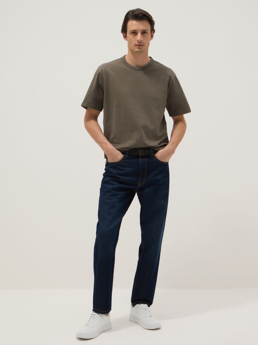 T-shirt girocollo in puro cotone verde relaxed fit_1