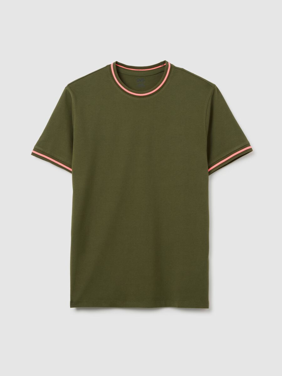 Men's green pure cotton regular fit T-shirt_4