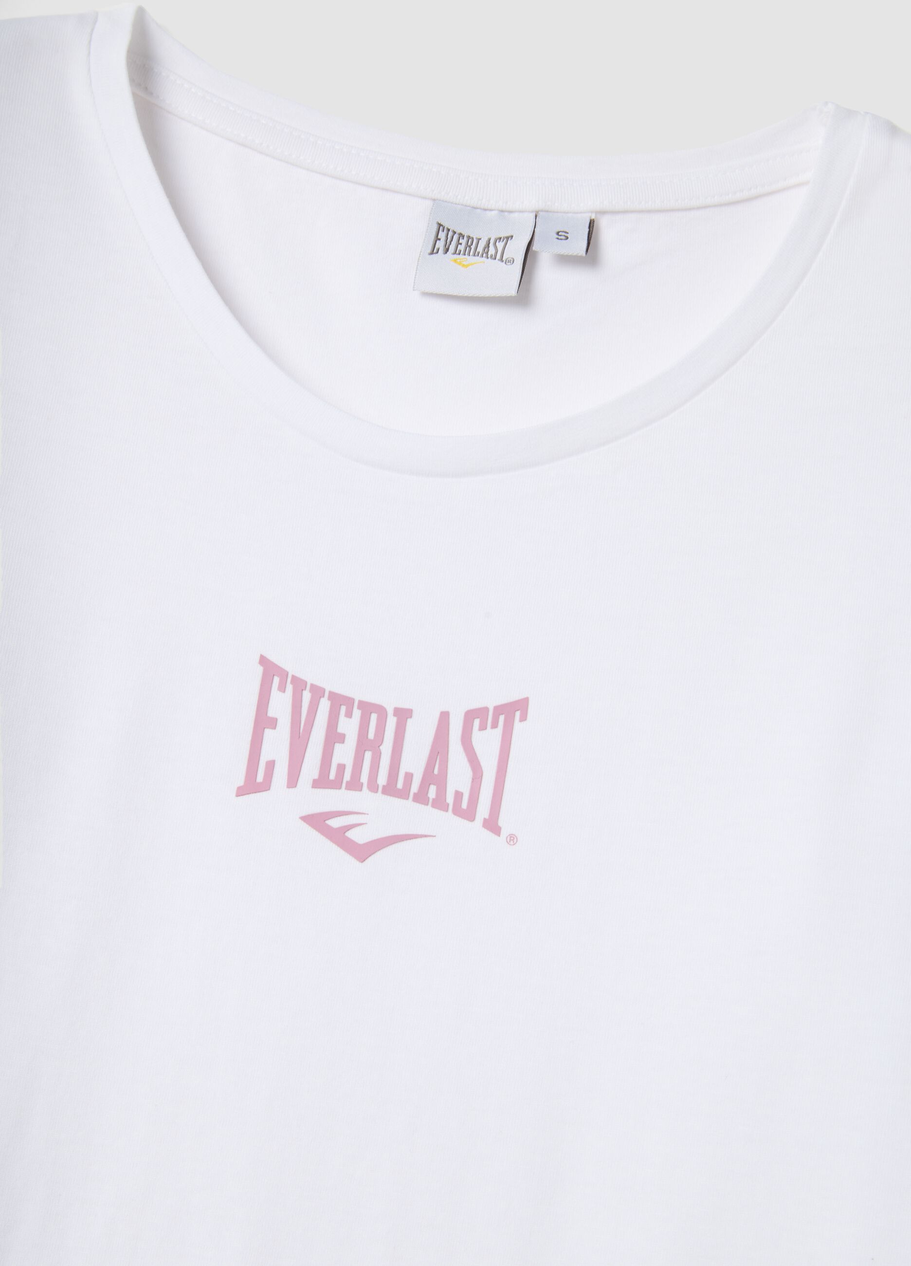 White regular fit pure cotton t-shirt with logo