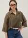 Green long-sleeve viscose-blend blouse, regular fit_0