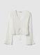 White pure cotton transparent shirt, regular fit with ruffles_4