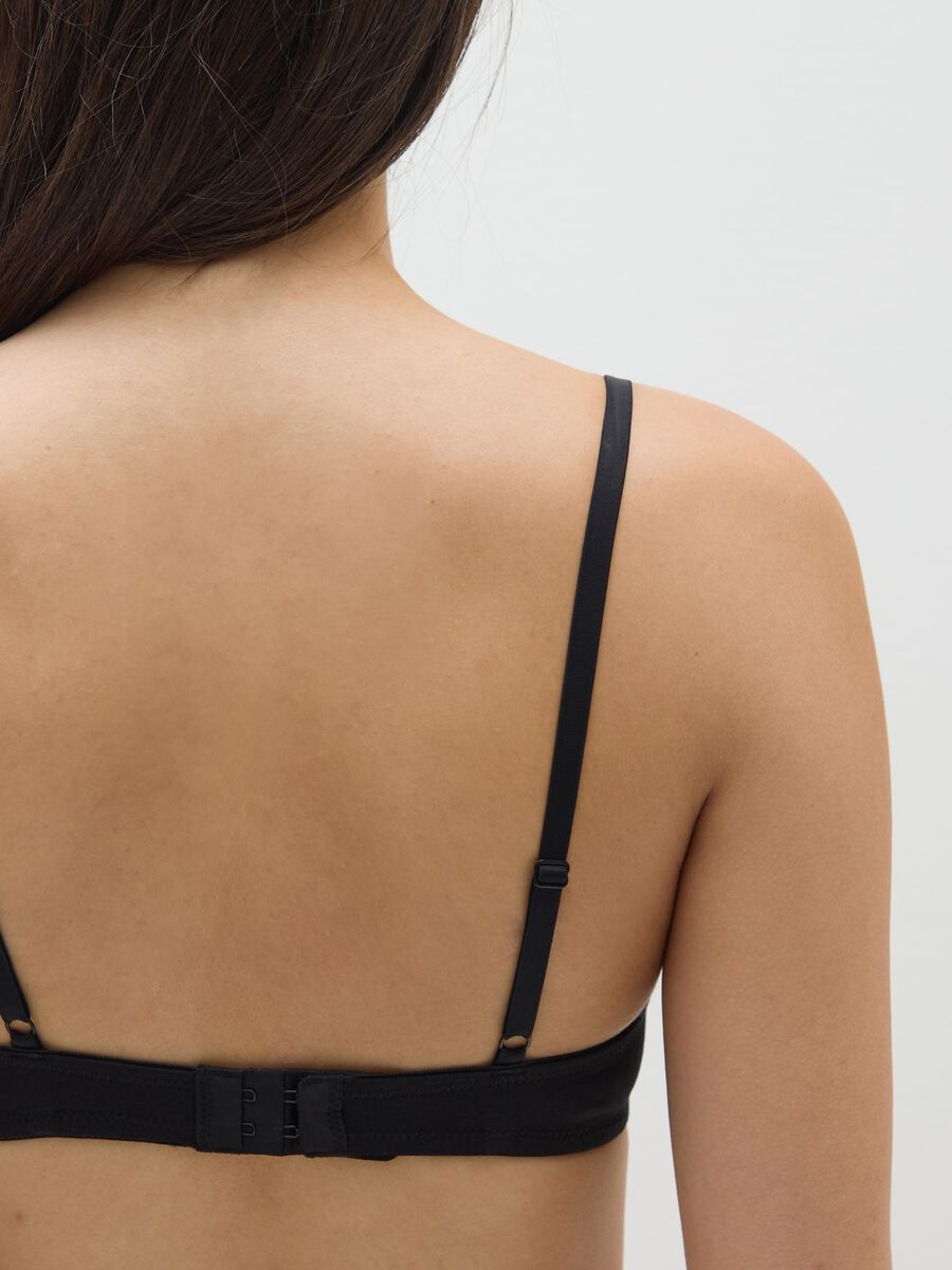 Stretch Black Cotton Bra_2