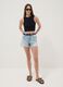 Black cropped stretch cotton tank top_1